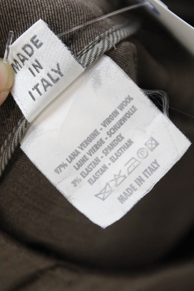 Gunex Unisex Brown Dress Pants 97% Virgin Wool Button Size 8