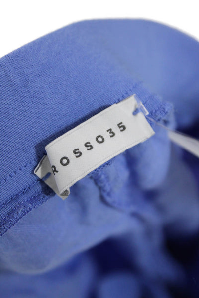 Rosso35 Women Blue Linen Jogger Pants Size 48