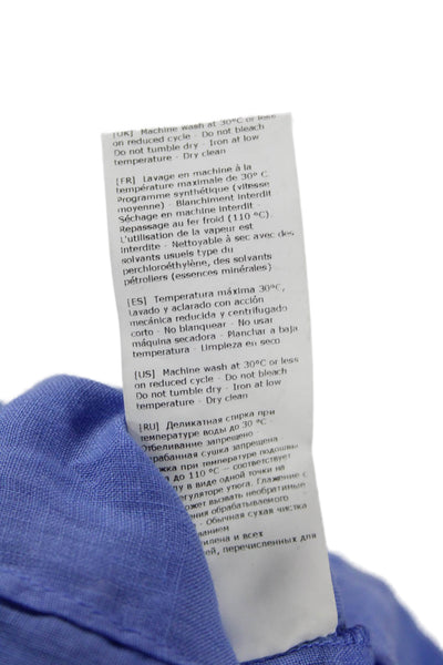 Rosso35 Women Blue Linen Jogger Pants Size 48