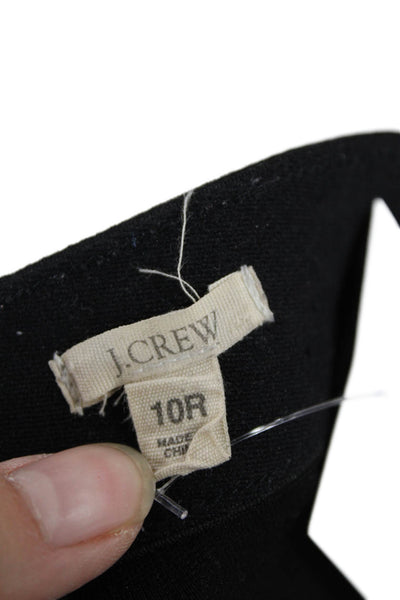 J Crew Women Ankle Dress Pants Black Zip Classic Rayon Blend Size 10