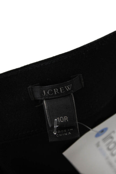 J Crew Women Ankle Cropped Black Pants Zip Size 10