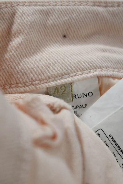Vanessa Bruno Women Beige Cropped Chino Pants High Rise Button Size 42