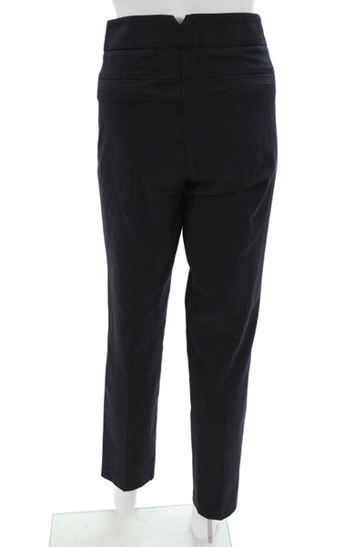 Ecru Women Cropped Ankle Dress Pants Black Cotton Blend Zip Size 8
