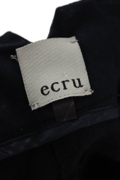 Ecru Women Cropped Ankle Dress Pants Black Cotton Blend Zip Size 8