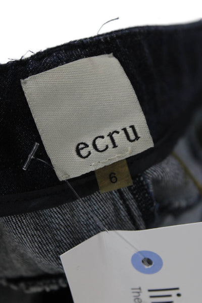 Ecru Womens Dress Pants Dark Blue Cotton Stretch Size 6