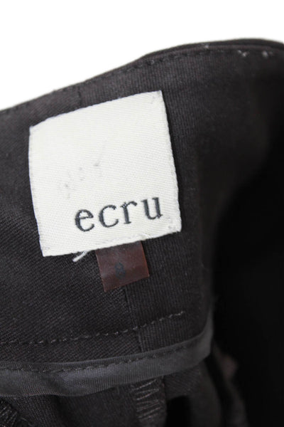 Ecru Womens Ankle Dress Pants Black Cotton Blend Classic Size 8
