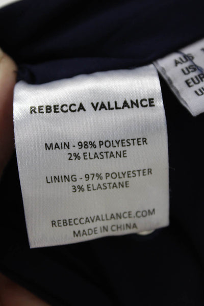 Rebecca Vallance Women Sheath Dress Dark Blue Midi Button Size 12