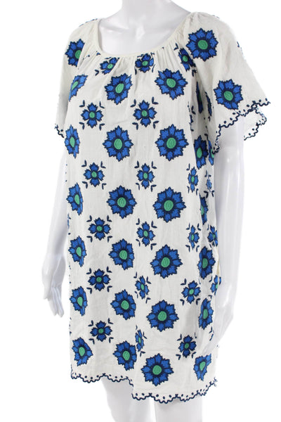 The Coast Brand Womens Kaftan Shift Floral White Short Sleeve Size One Size