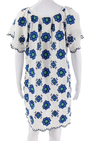 The Coast Brand Womens Kaftan Shift Floral White Short Sleeve Size One Size