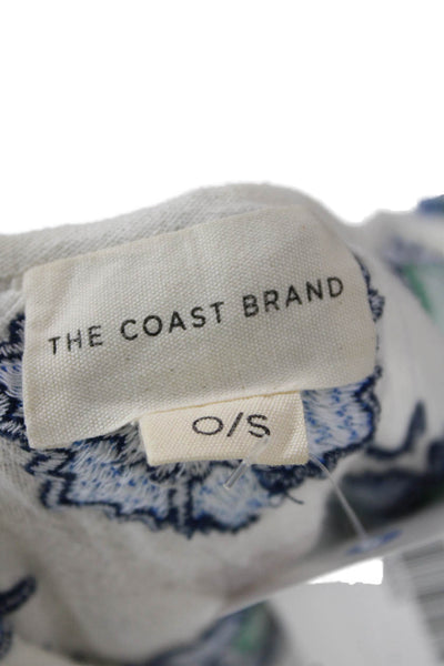 The Coast Brand Womens Kaftan Shift Floral White Short Sleeve Size One Size
