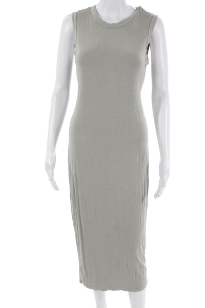 Enza Costa Women Gray Bodycon Tank Dress Sleeveless Size S