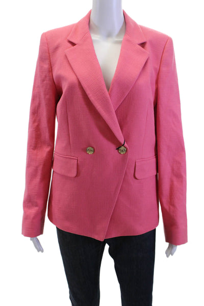Marella Womens Classic Pink Collared Blazer Button Long Sleeve Size 10