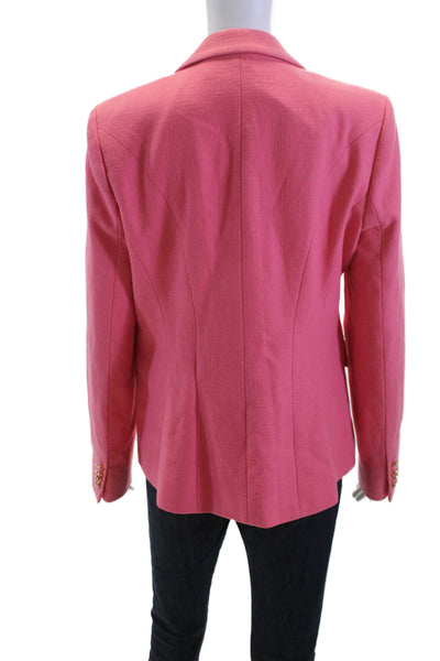 Marella Womens Classic Pink Collared Blazer Button Long Sleeve Size 10