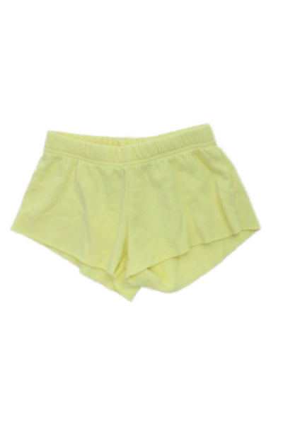 Katie J Unisex Yellow Sweat Shorts Solid Poly/Cotton/Rayon Size M