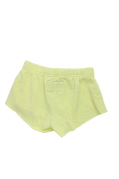 Katie J Unisex Yellow Sweat Shorts Solid Poly/Cotton/Rayon Size M