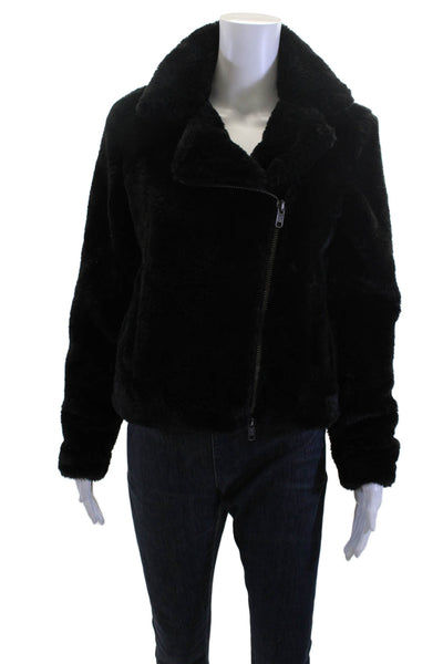 Rebecca Minkoff Womens Black Biker Motorcycle Jacket Zip Designer Size XS