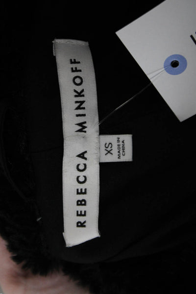 Rebecca Minkoff Womens Black Biker Motorcycle Jacket Zip Designer Size XS