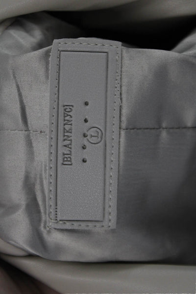 Blank NYC Womens Beige Collared Button Blazer Long Sleeve Size L