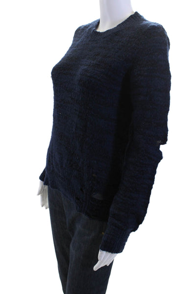 Raquel Allegra Womens Dark Blue Pullover Sweater Crew Neck Size 2