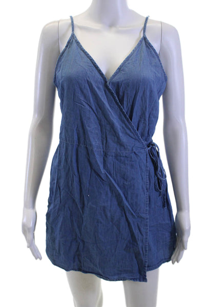 BCBGeneration Women Jumpsuit Blue V-Neck Sleeveless 100% Cotton Size M