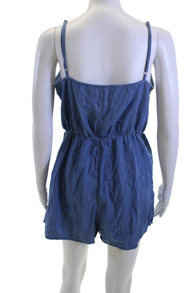 BCBGeneration Women Jumpsuit Blue V-Neck Sleeveless 100% Cotton Size M