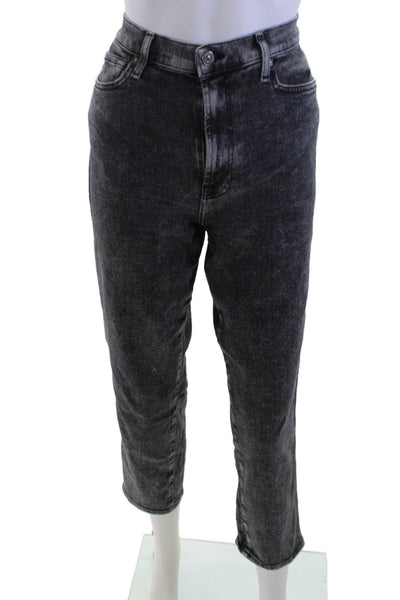 7 For All Mankind Women Dark Gray High Rise Ankle Mom Cropped Jeans Size 30