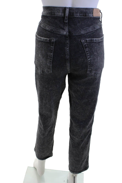 7 For All Mankind Women Dark Gray High Rise Ankle Mom Cropped Jeans Size 30