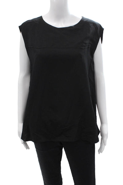 Barena Venezia Women Sleeveless Modal Silk Round Neck Blouse Black Size M