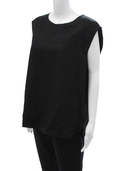 Barena Venezia Women Sleeveless Modal Silk Round Neck Blouse Black Size M
