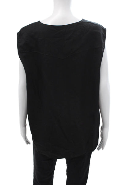 Barena Venezia Women Sleeveless Modal Silk Round Neck Blouse Black Size M