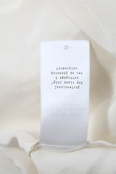 Rag & Bone Women Basic White Silk Square Neck Short Sleeve Blouse Size M