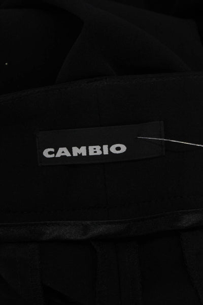 Cambio Womens Black Dress Pants Button Polyester Inseam 30 Size 32