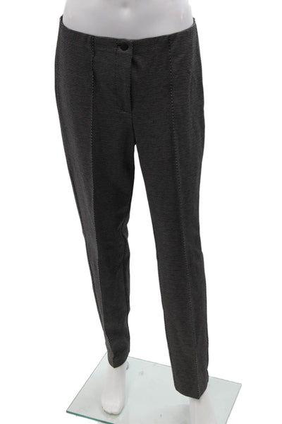 Cambio Women Dress Pants Black Geometric Viscose Nylon Elastane Size 12