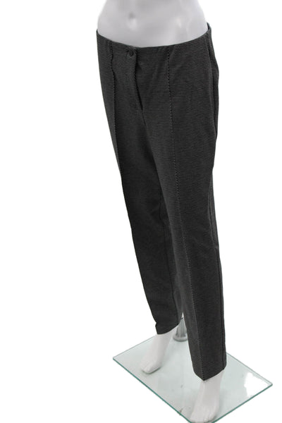 Cambio Women Dress Pants Black Geometric Viscose Nylon Elastane Size 12