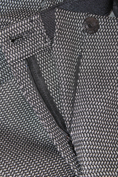 Cambio Women Dress Pants Black Geometric Viscose Nylon Elastane Size 12
