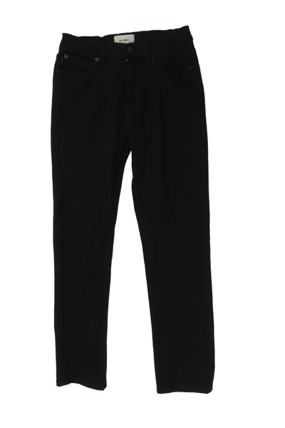 DL1961 Boys Cotton Zippered Straight Ankle Jeans Black Size 12