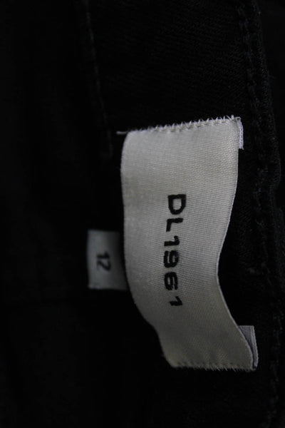 DL1961 Boys Cotton Zippered Straight Ankle Jeans Black Size 12