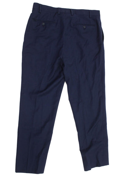 Paolo Vista Boys Wool Zippered Straight Dress Pants Blue Size 18