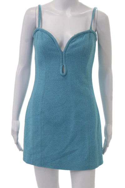 Manning Cartell Women Light Blue Sleeveless Mini Bodycon Dress Size 6
