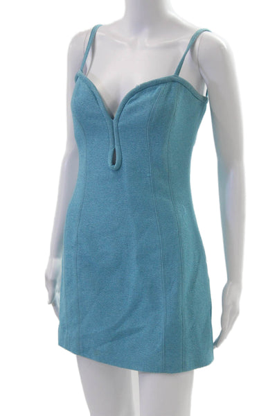 Manning Cartell Women Light Blue Sleeveless Mini Bodycon Dress Size 6