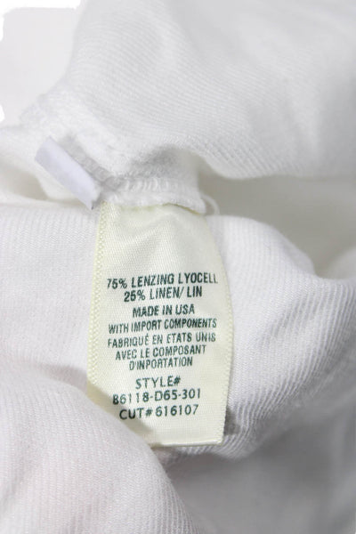 Bella Dahl Women Jumpsuit White Collared Sleeveless Lyocell Linen Size XS