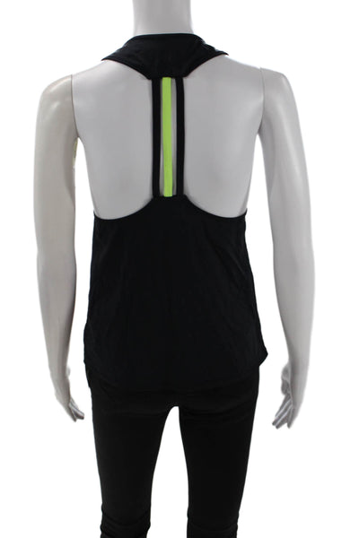 Soul Cycle Women Black Basic Tank Sports Round Neck Graphic Print Size S