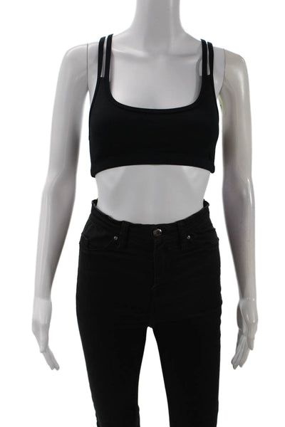 Sweaty Betty Womens Crossed Double Strap Detail  Sports Bra Solid Black Size XS
