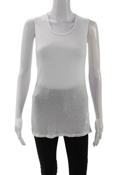 Koral Women Basic Sleeveless Tank White 100% TENCEL Round Neck Size S