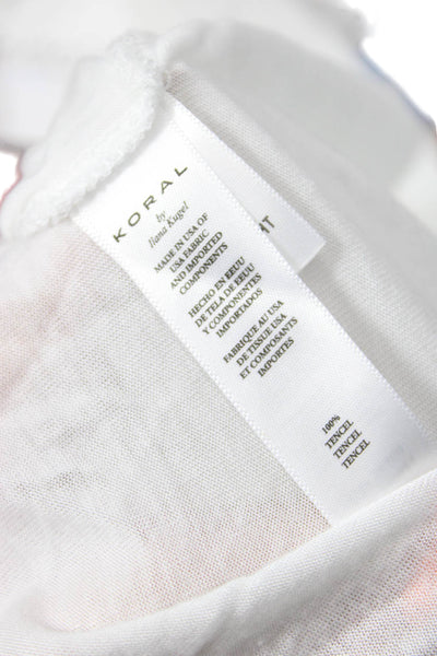 Koral Women Basic Sleeveless Tank White 100% TENCEL Round Neck Size S