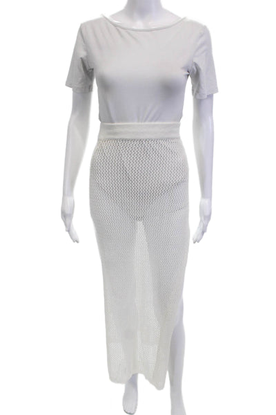 Superdown Womens White Maxi Skirt Acrylic Blend Size XS