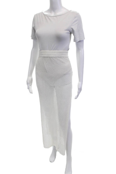 Superdown Womens White Maxi Skirt Acrylic Blend Size XS