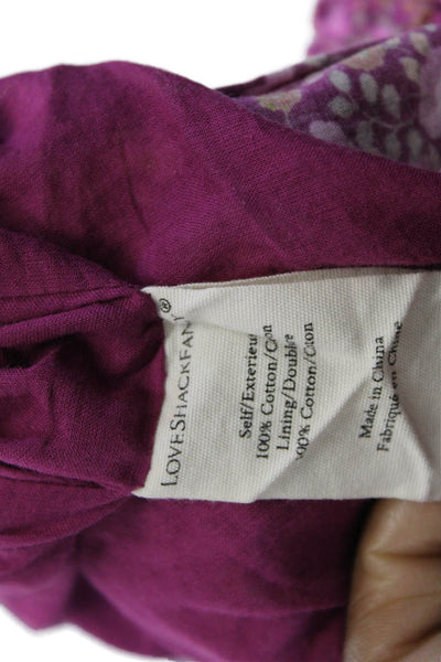 Love Shack Fancy Womens Peasant Mini Skirt Purple Floral 100% Cotton Size XS