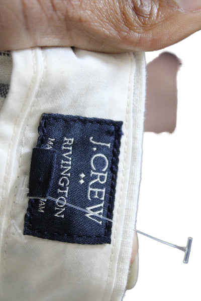 J Crew Mens Chino Shorts Gray Striped Linen Cotton Size 30W