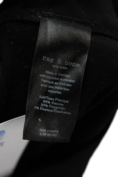 Rag & Bone Women Cropped Pants Black Viscose Blend Button Size XS Petite